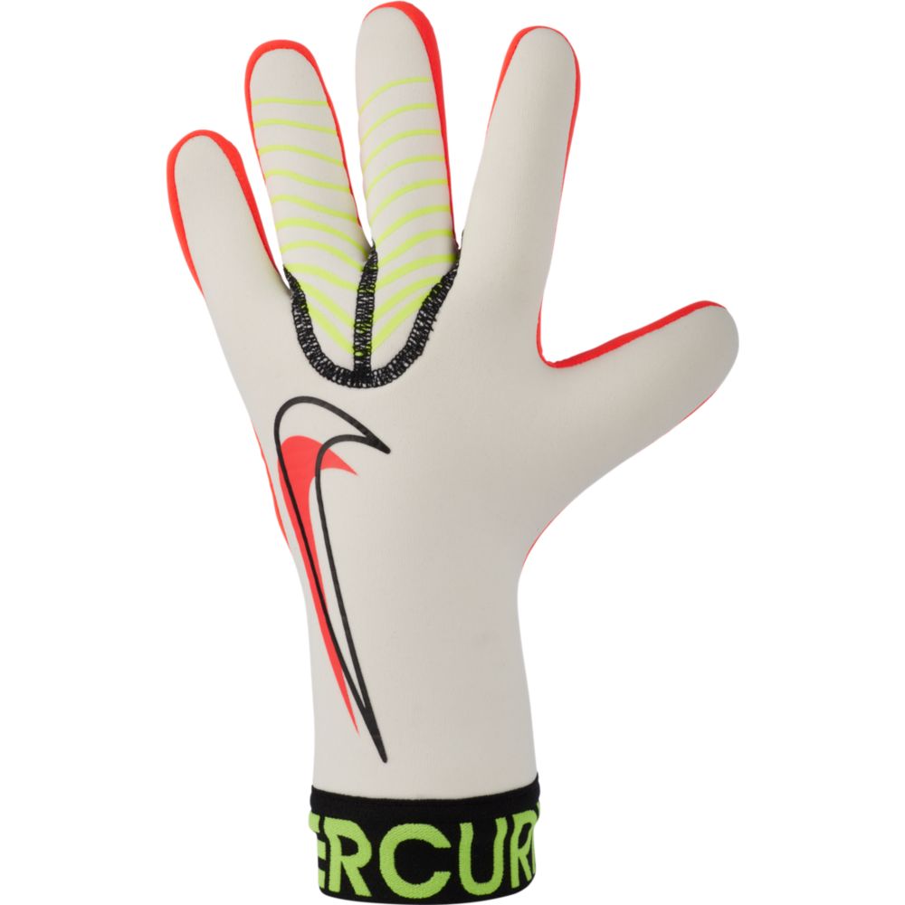 Nike Mercurial Touch Victory Goalkeeper Gloves - White-Volt-Crimson (Single - Outer)
