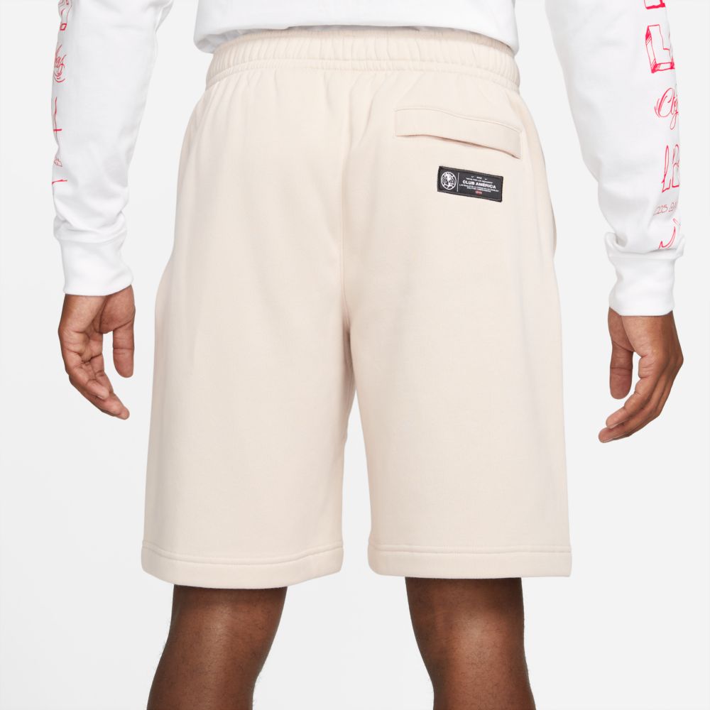 Nike 2021-22 Club America Fleece Park LA Shorts - Desert Sand (Model - Back)