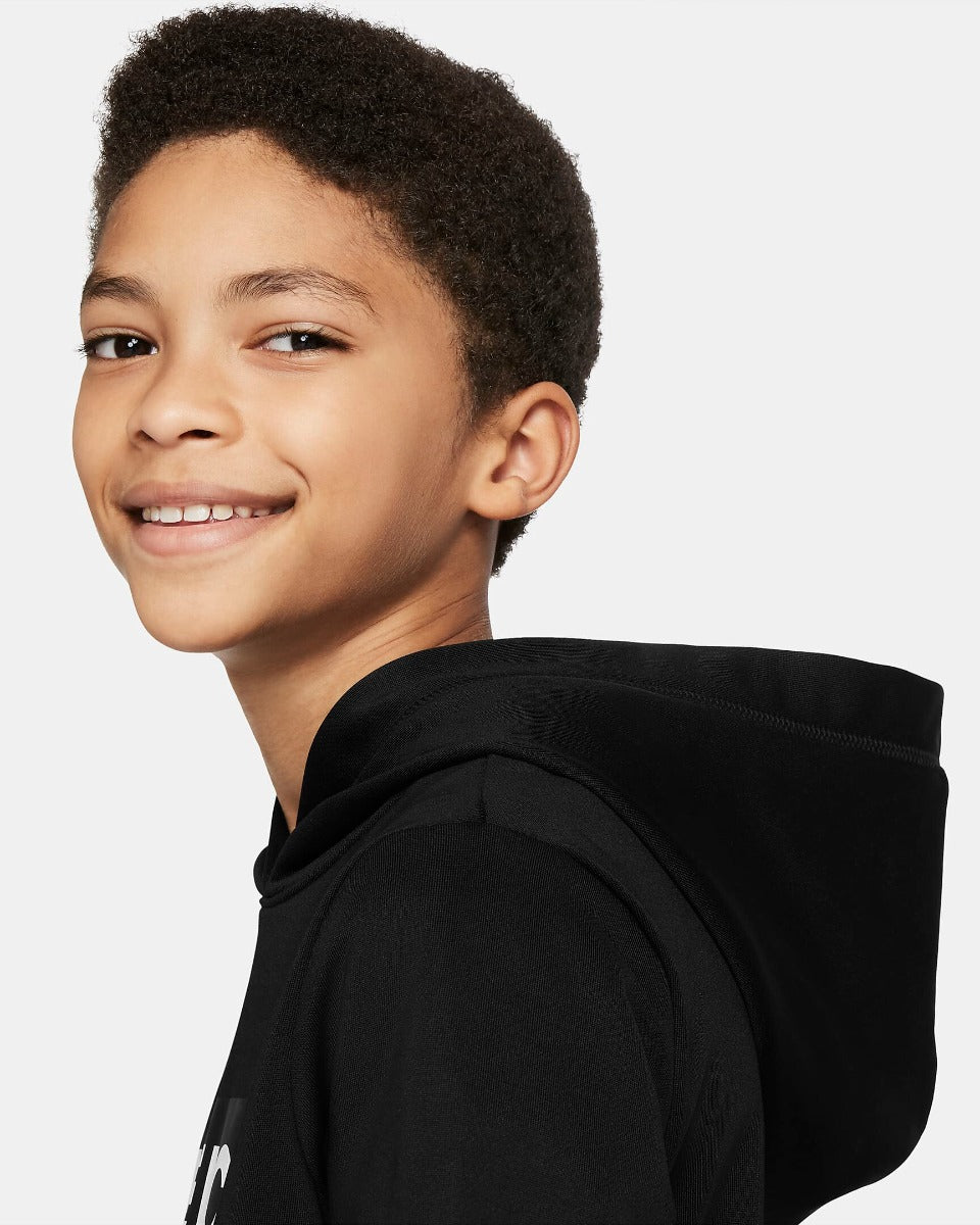 Nike Youth DF FC Libero Hoodie - Black-White (Detail 1)