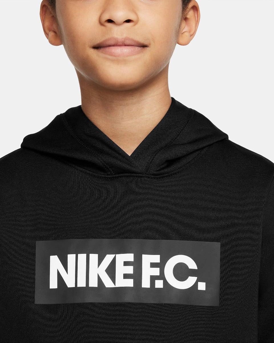 Nike Youth DF FC Libero Hoodie - Black-White (Detail 2)