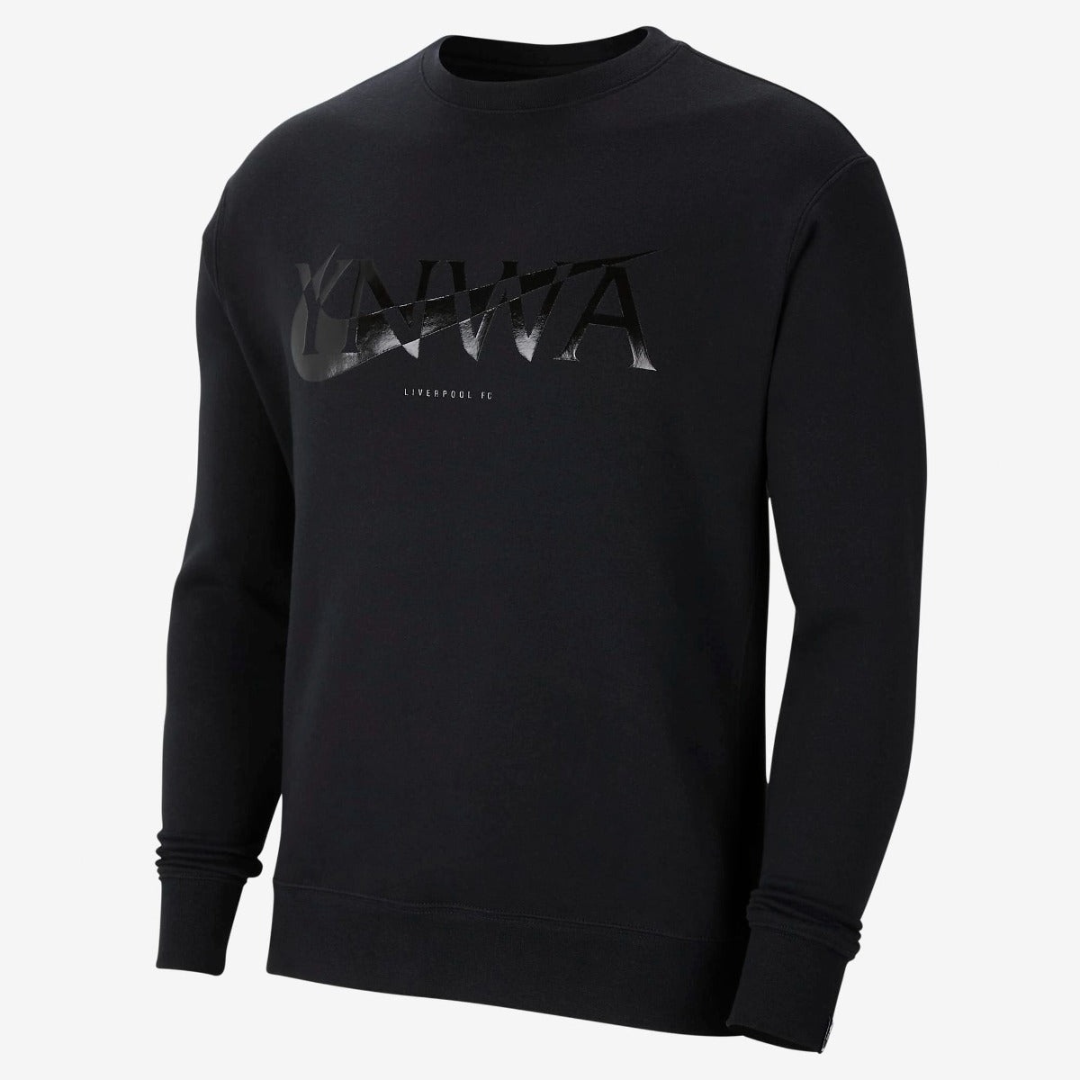 Nike 2021-22 Liverpool Fleece Crew Sweatshirt - Black (Front)