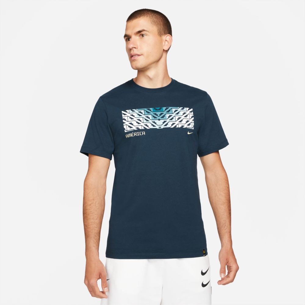 Nike 2021-22 Club America Voice Tee - Navy (Model - Front)