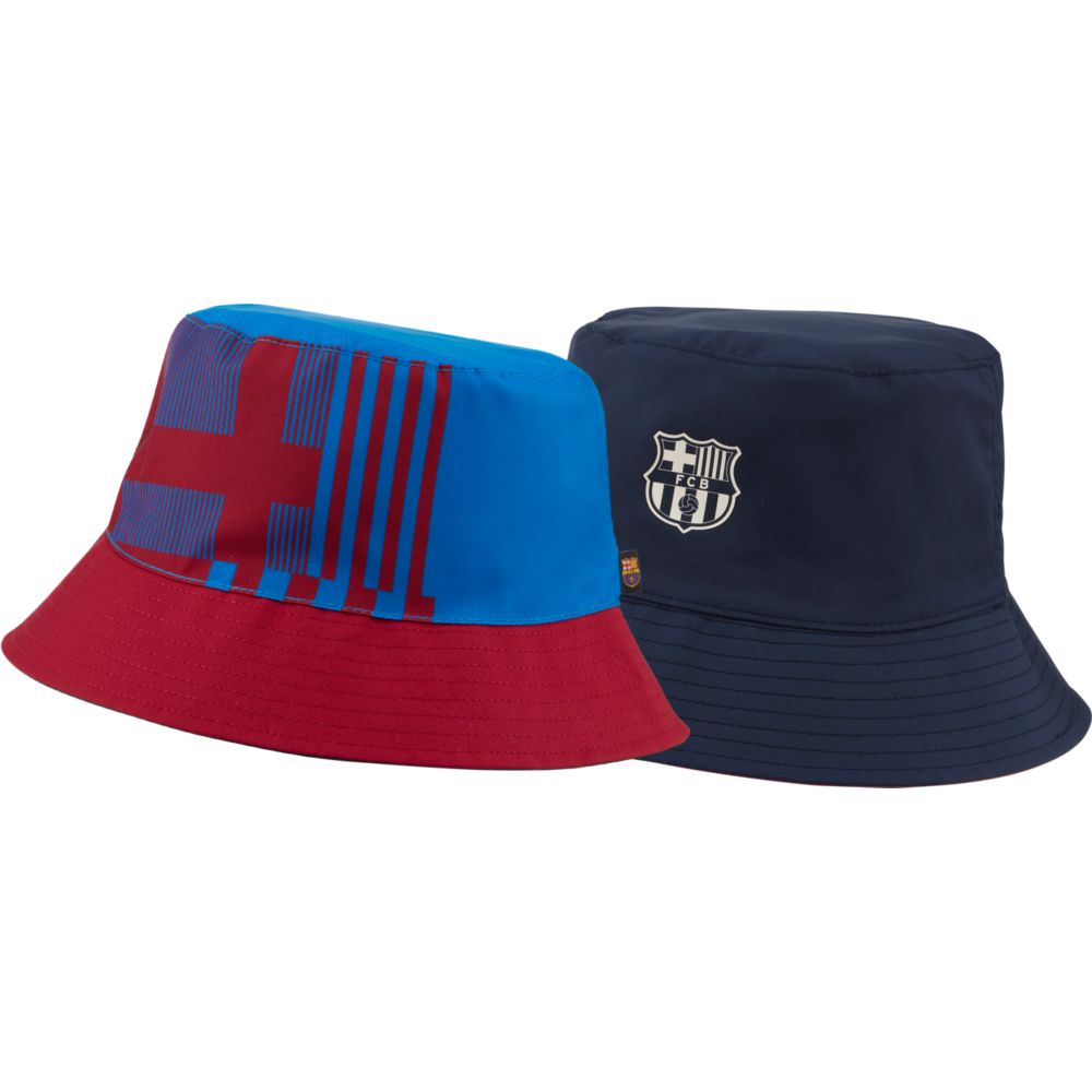 Nike 2021-22 Barcelona Reversible Bucket Hat - Blue-Noble Red (Both Sides - Front)