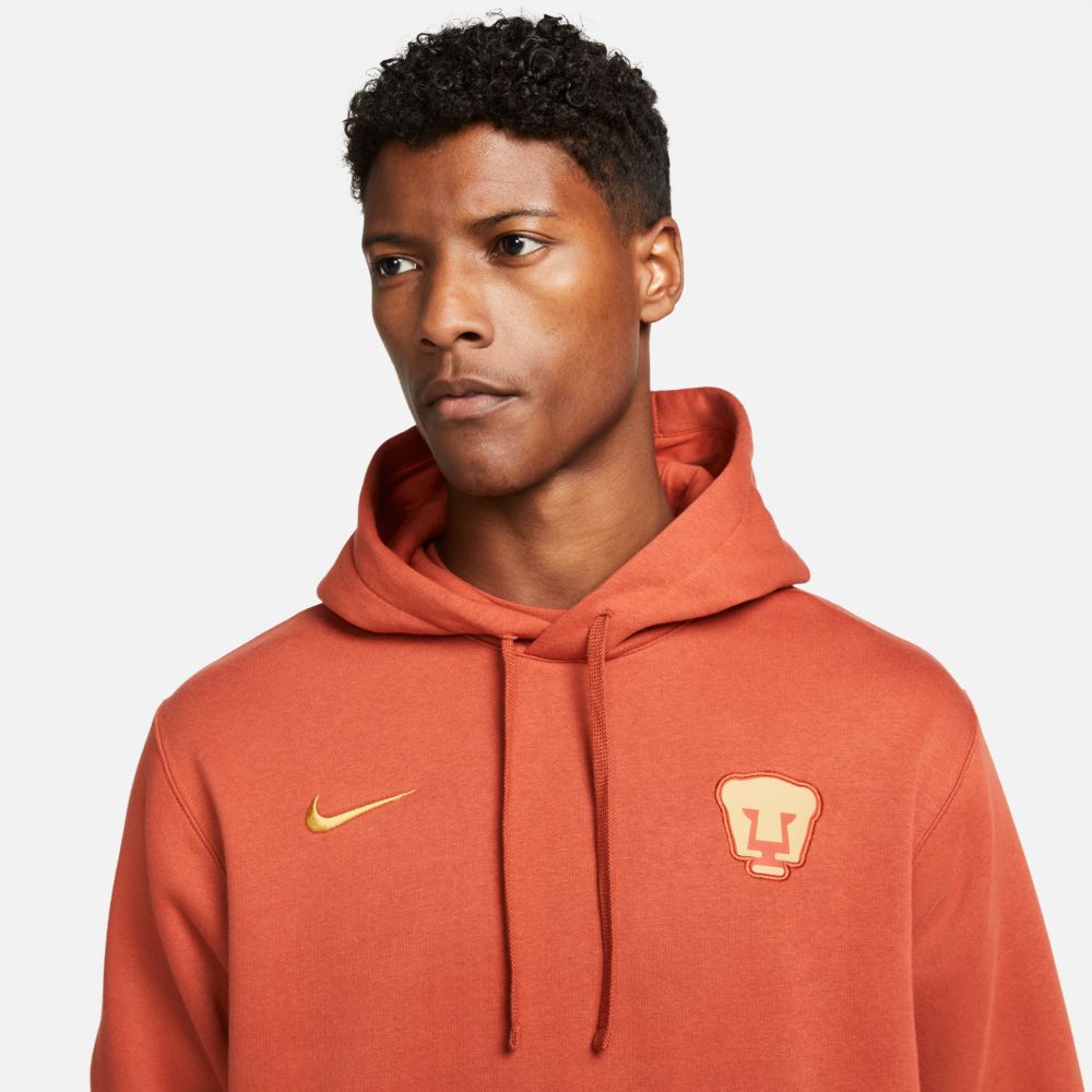 Nike 2021-22 Pumas NSW Pullover Club Hoodie - Firewood Orange (Detail 1)
