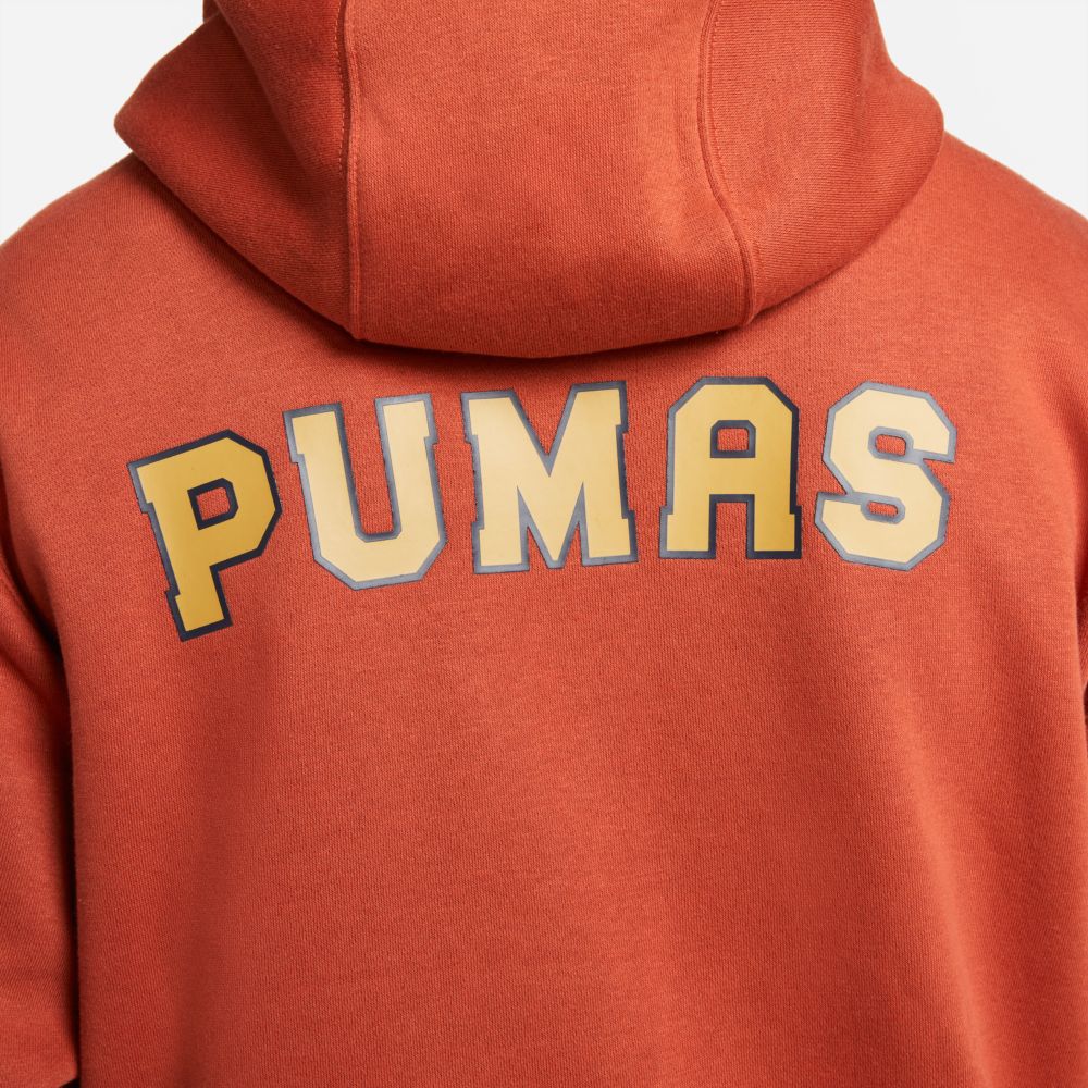 Nike 2021-22 Pumas NSW Pullover Club Hoodie - Firewood Orange (Detail 2)