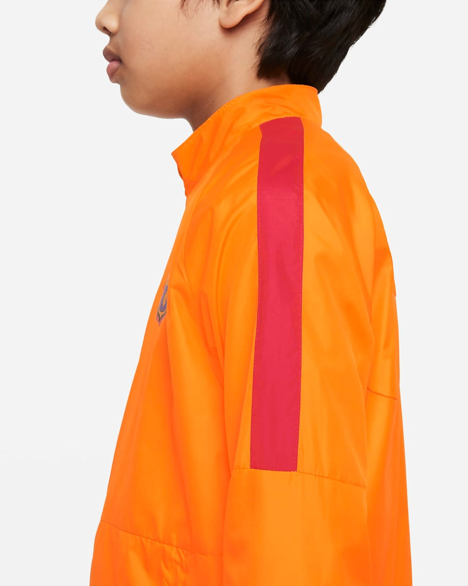 Nike 2022 FC Barcelona Youth Academy Repel AWF Jacket - Orange-Red-Royal (Detail 3)