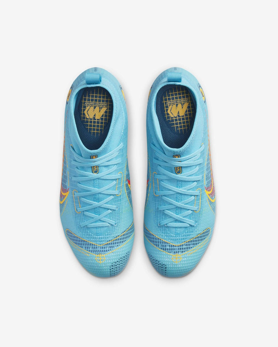 Nike JR Mercurial Superfly 8 Pro FG - Chlorine Blue-Laser Orange (Pair - Top)