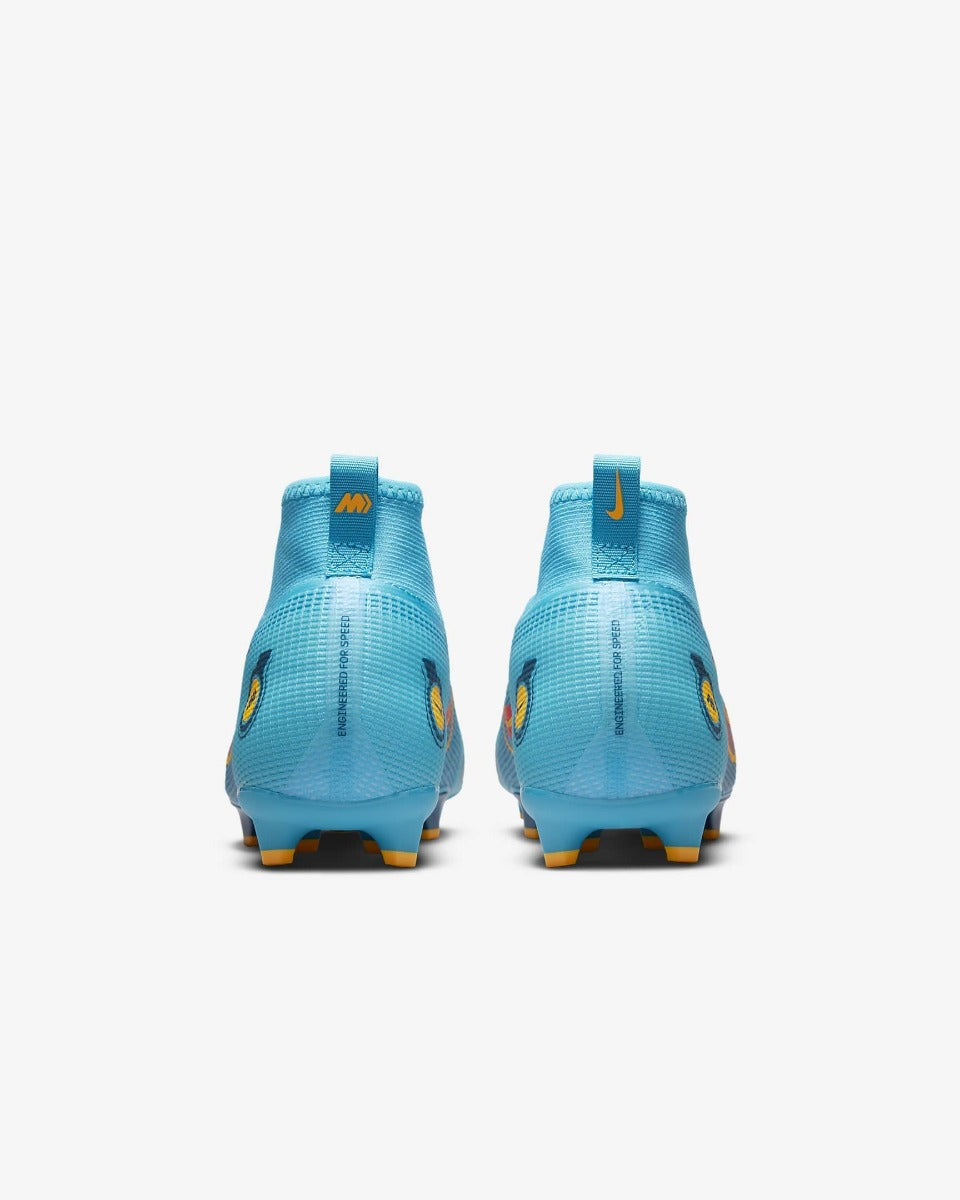 Nike JR Mercurial Superfly 8 Pro FG - Chlorine Blue-Laser Orange (Pair - Back)
