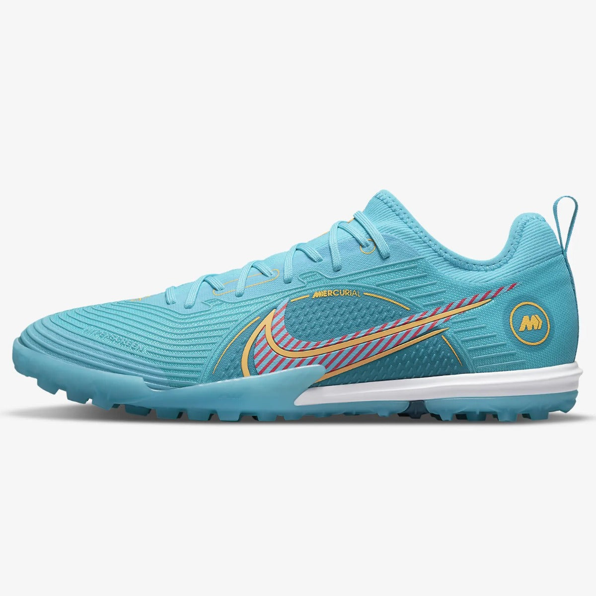 Nike Mercurial Air Zoom Vapor 14 Pro Turf - Chlorine Blue-Laser Orange (Side 1)