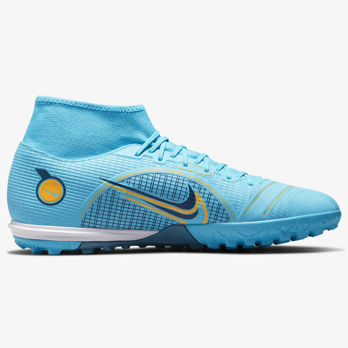 Nike Mercurial Superfly 8 Academy Turf - Chlorine Blue-Laser Orange (Side 2)