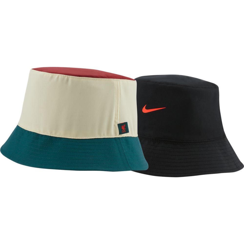 Nike 2021-22 Liverpool Reversible Bucket Hat - Black-Fossil (Both Sides - Front)