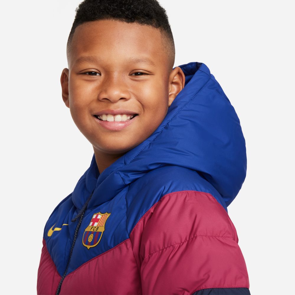 Nike 2021-22 Barcelona Youth NSW Synthetic Fill Jacket - Hyper Royal-Noble Red (Detail 1)