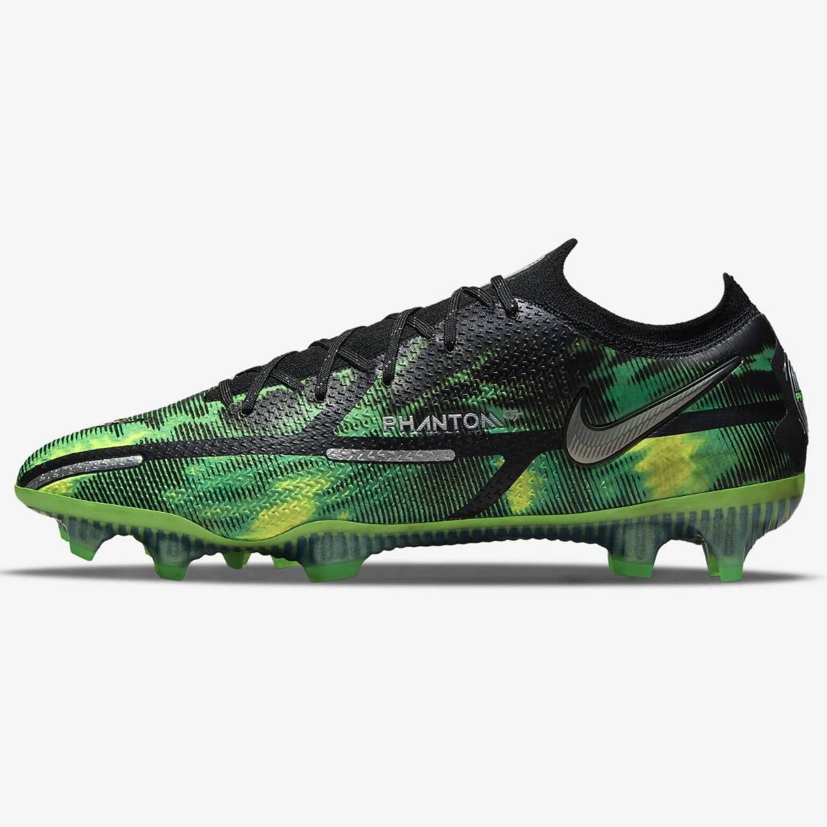 Nike Phantom GT2 Elite SW FG - Black-Green Strike (Side 1)