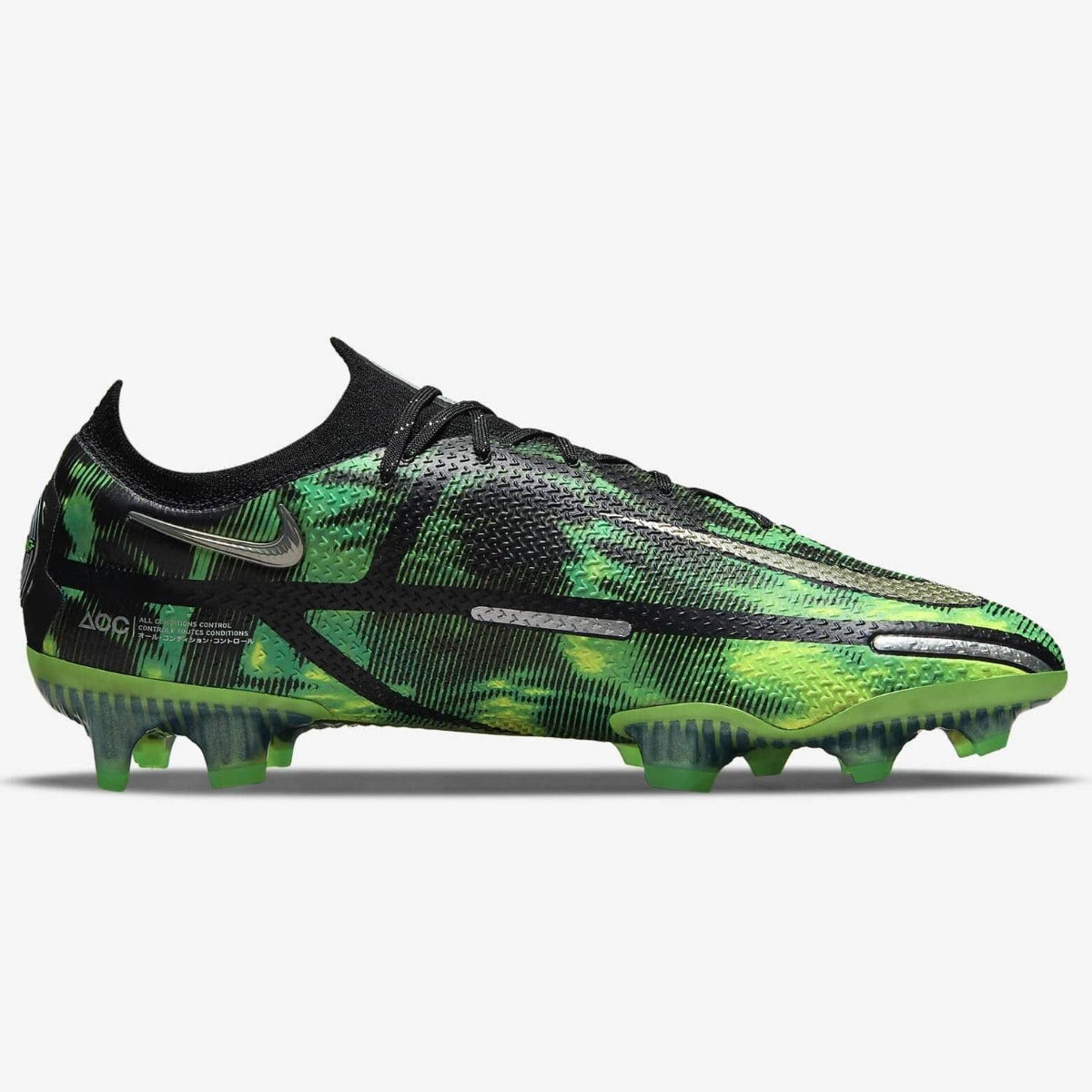 Nike Phantom GT2 Elite SW FG - Black-Green Strike (Side 2)