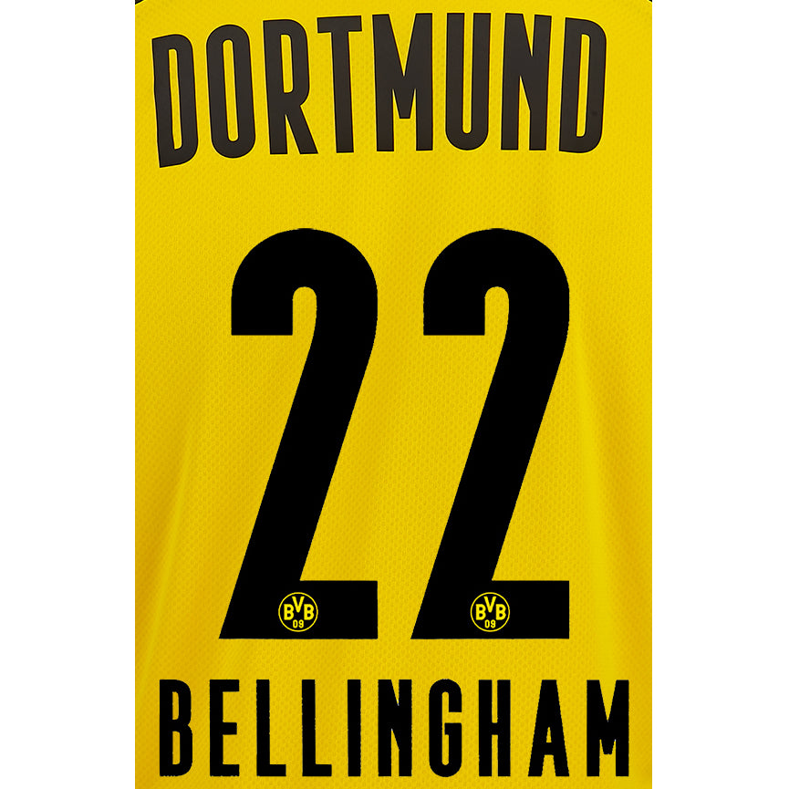 Borussia Dortmund 2021/22 Home Bellingham #22 Jersey Name Set (Main)