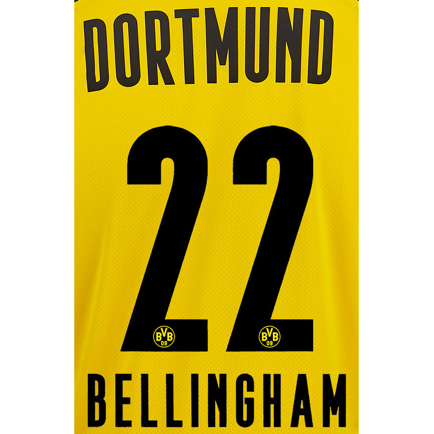 Borussia Dortmund 2021/22 Home Bellingham #22 Jersey Name Set