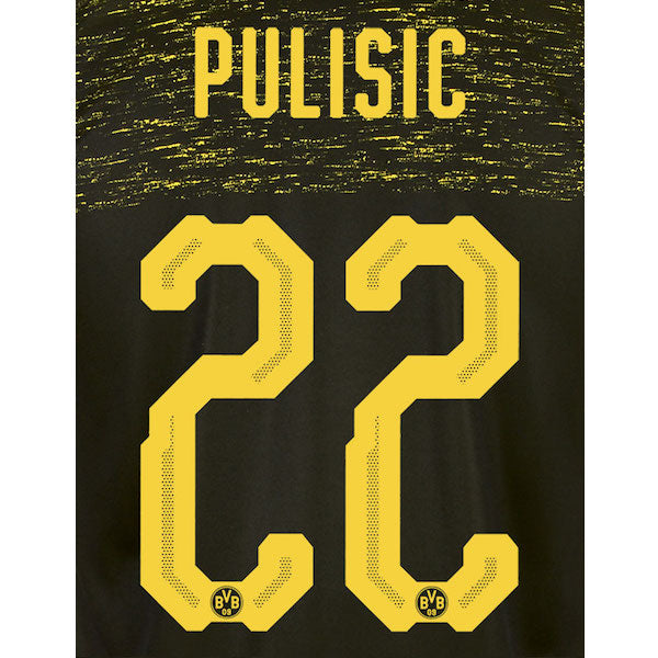 Borussia Dortmund 2018/19 Away Pulisic #22 Jersey Name Set
