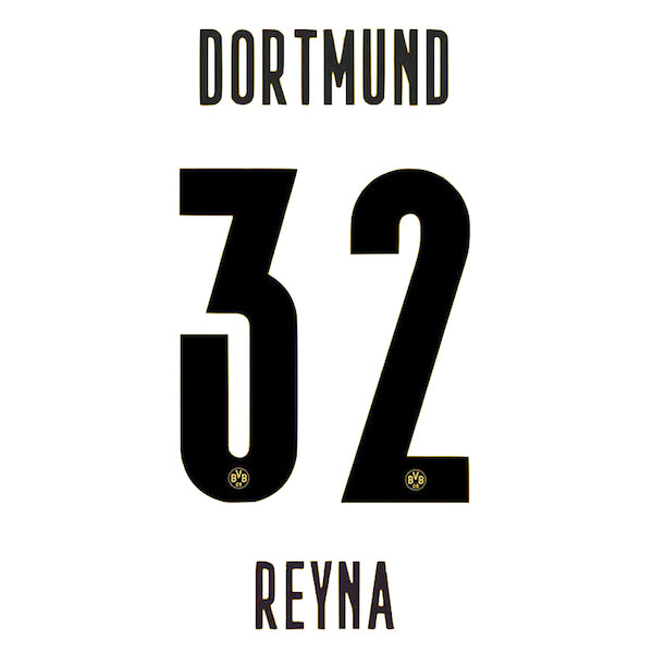 Borussia Dortmund 2020/21 Home Reyna #32 Jersey Name Set