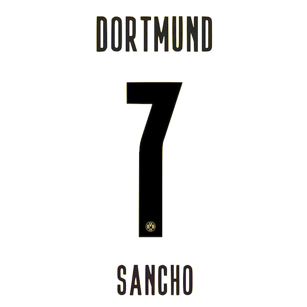 Borussia Dortmund 2020/21 Home Sancho #7 Jersey Name Set