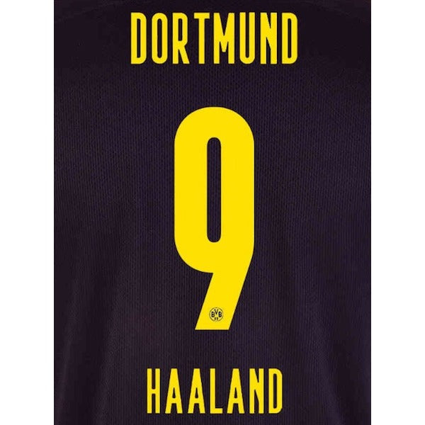 Borussia Dortmund 2020/21 Away Haaland #9 Jersey Name Set