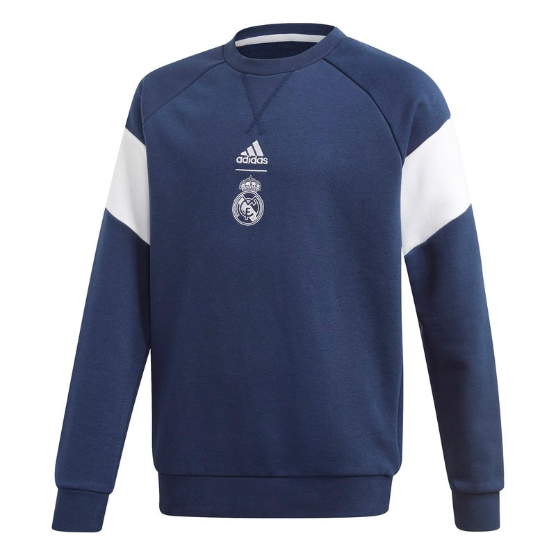 adidas 2019-20 Real Madrid YOUTH Crewneck Sweater - Navy