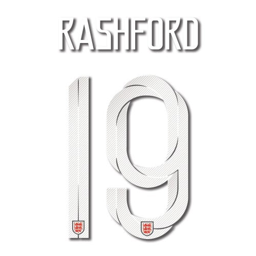 England 2018 Youth Away Rashford #19 Jersey Name Set