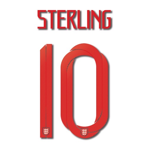 England 2018 Home Sterling #10 Jersey Name Set