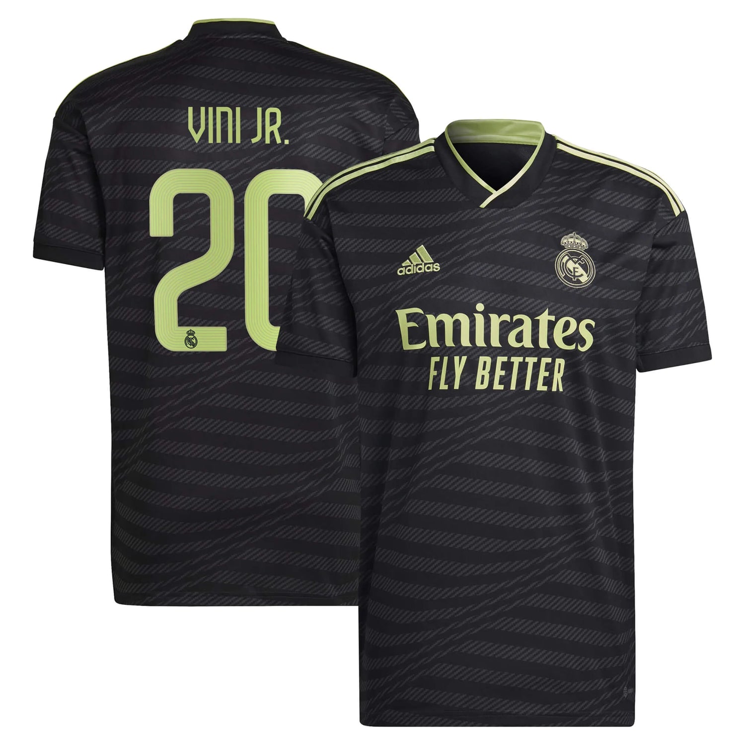 adidas 2022-23 Real Madrid Third Youth Jersey Black-Neon