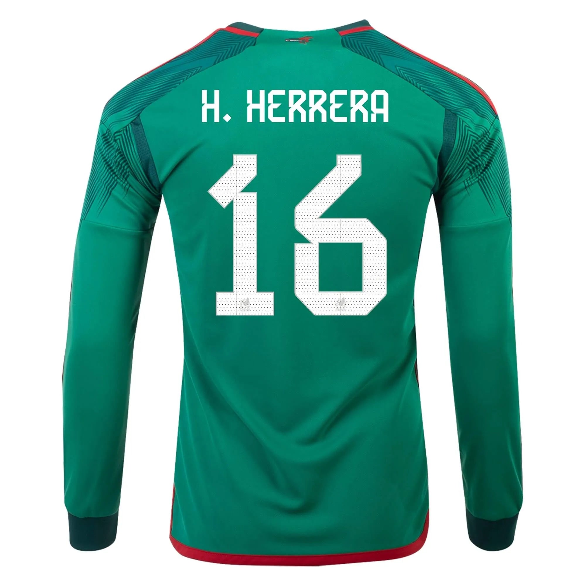 adidas 2022-23 Mexico Home Long-Sleeve Jersey - Green-Red