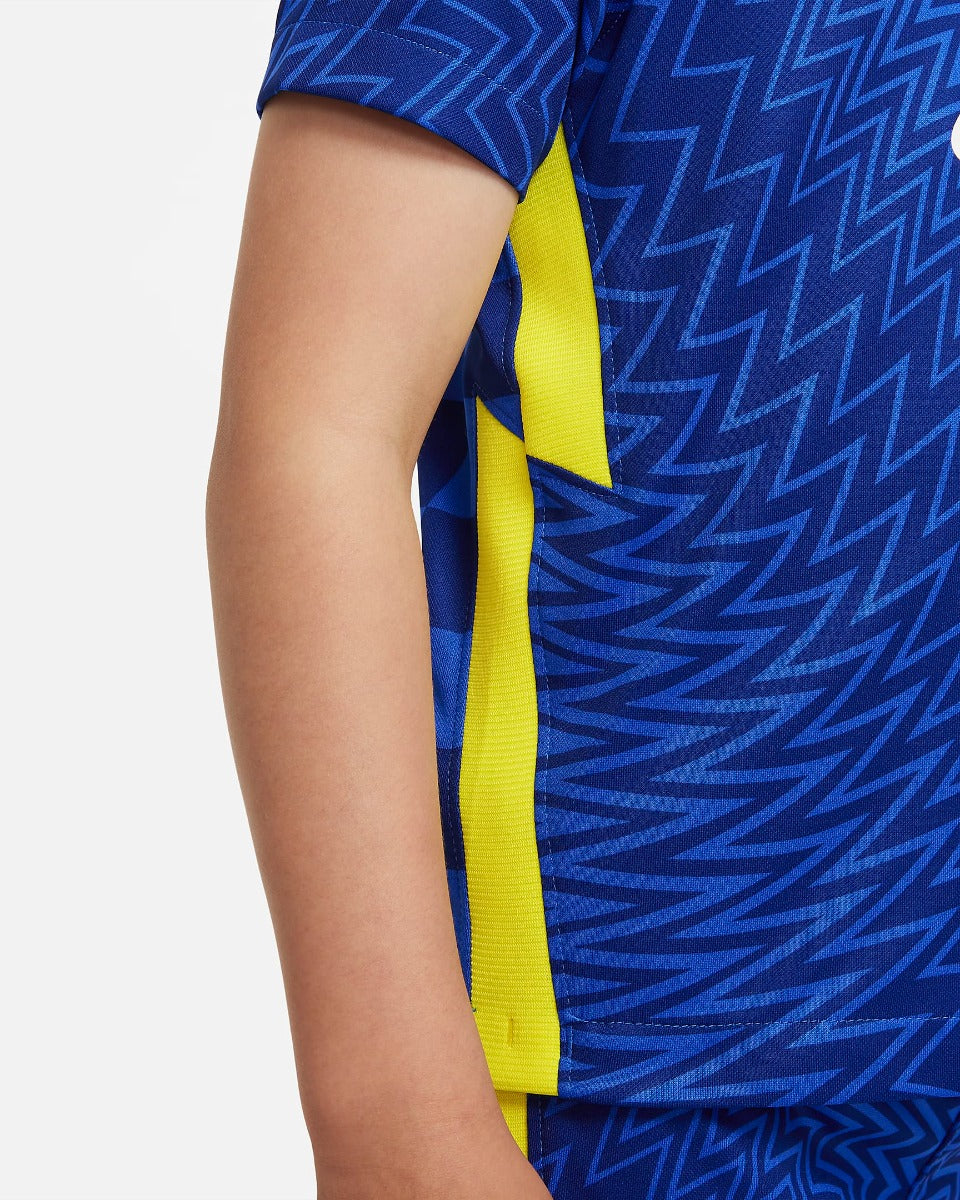 Nike 2021-22 Chelsea Little Kids Home Kit - Blue-Yellow (Detail 4)