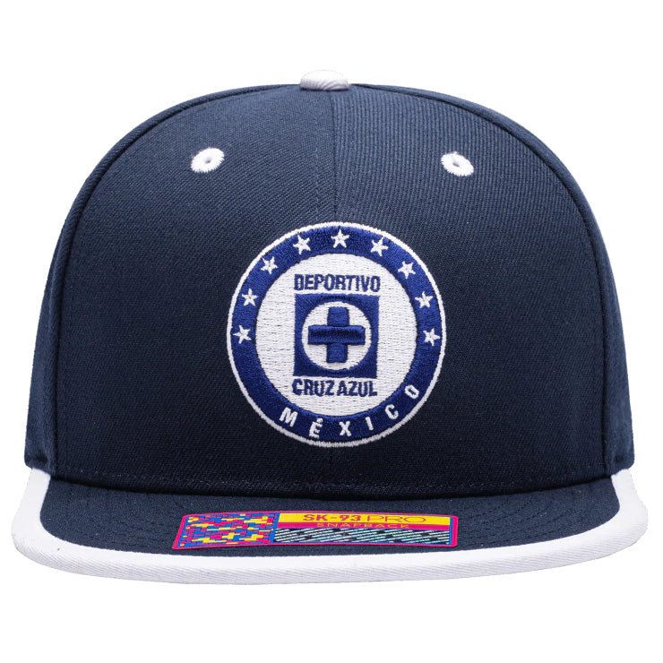 Fi Collection Cruz Azul Tape Snapback Hat - Navy (Front)