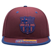 Fi Collection FC Barcelona Tape Snapback Hat - Cardinal (Front)