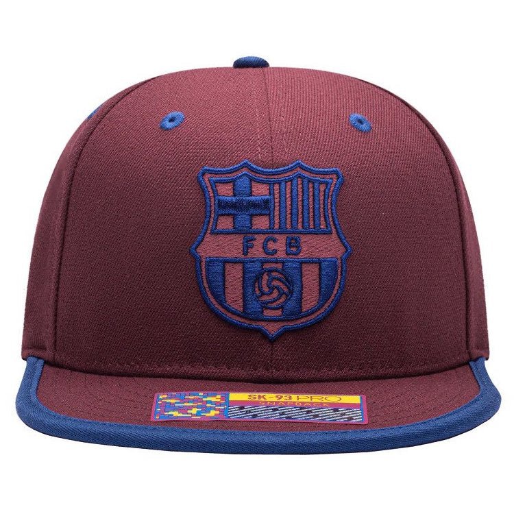 Fi Collection FC Barcelona Tape Snapback Hat - Cardinal (Front)