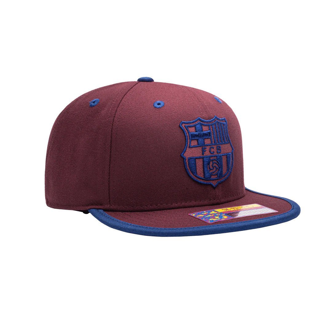 Fi Collection FC Barcelona Tape Snapback Hat - Cardinal (Diagonal 2)
