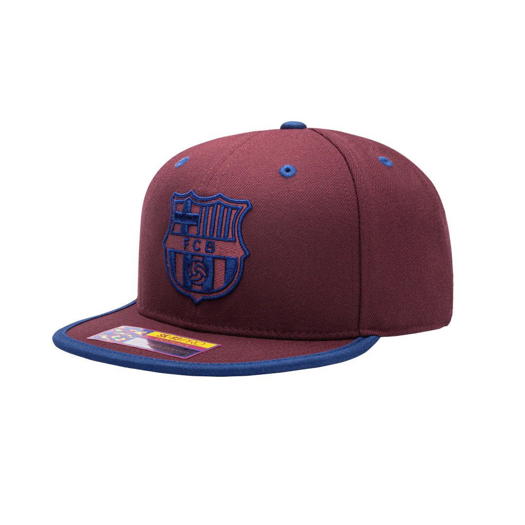 Fi Collection FC Barcelona Tape Snapback Hat - Cardinal (Diagonal 1)