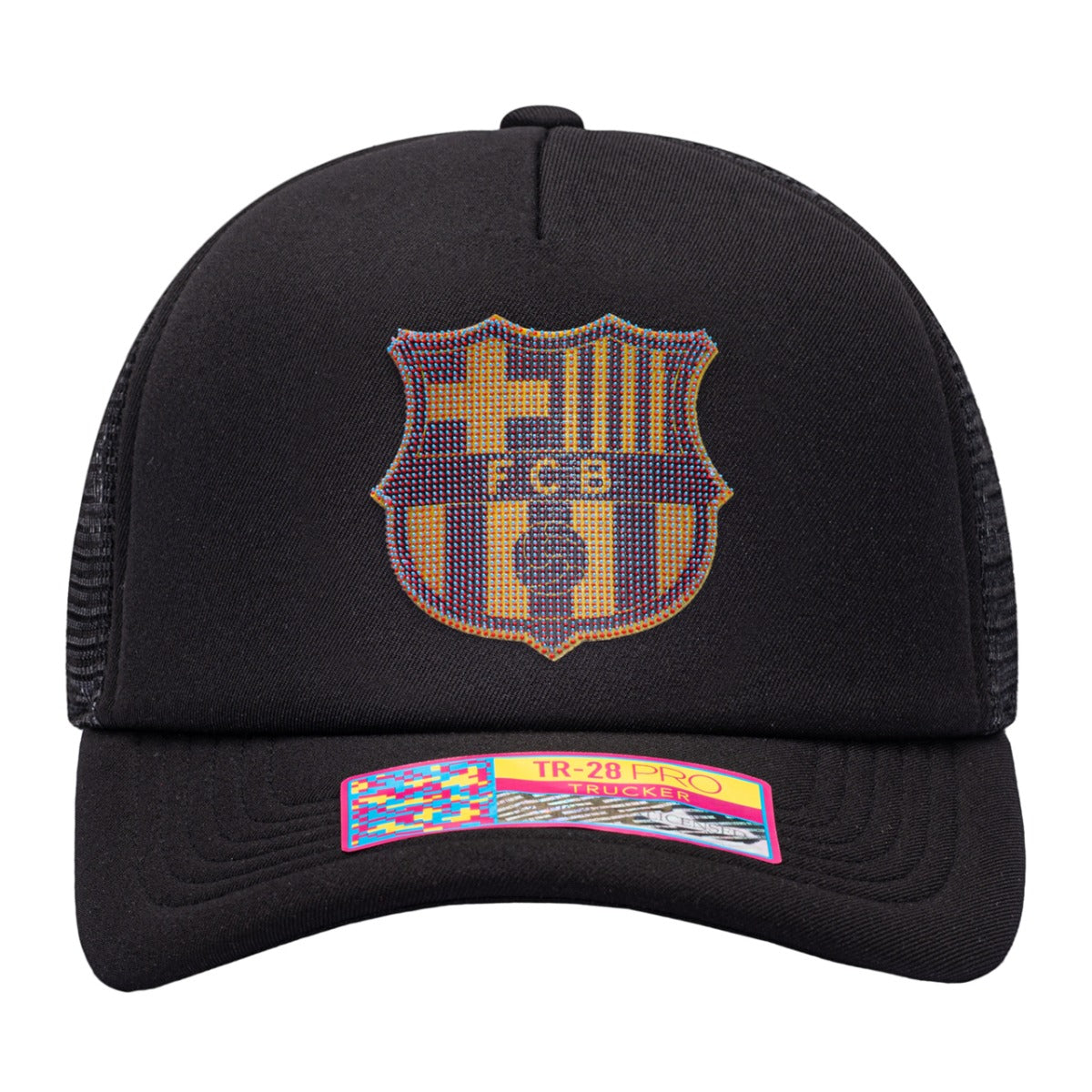 FI Collection Barcelona Shield Trucker Hat - Black (Front)