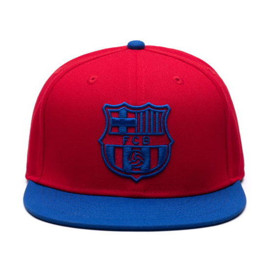 FI Collection Barcelona Retro Capsule Snapback Hat - Scarlet-Calming Blue