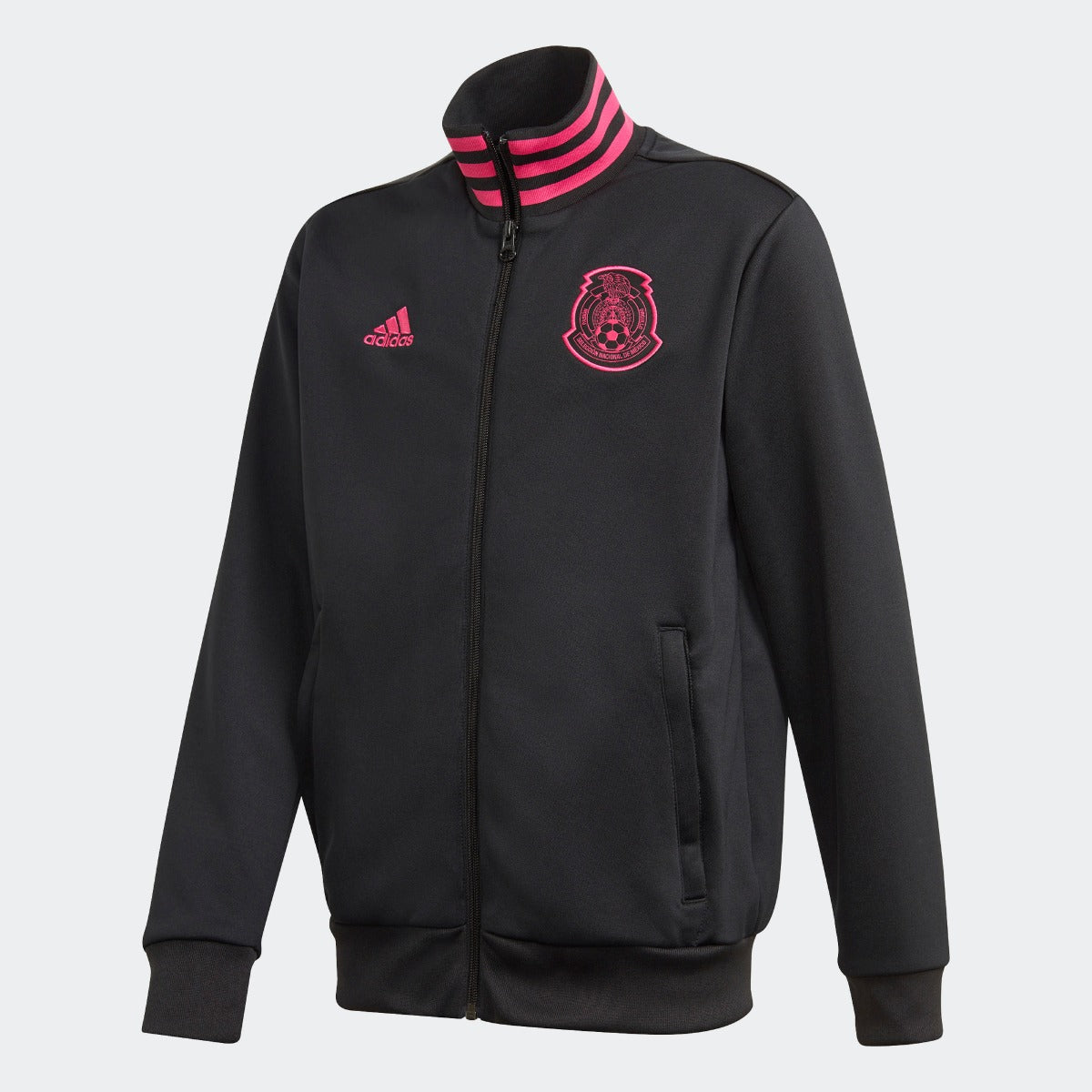adidas 2020-21 Mexico YOUTH 3-Stripe Track Top - Black-Pink (Front)