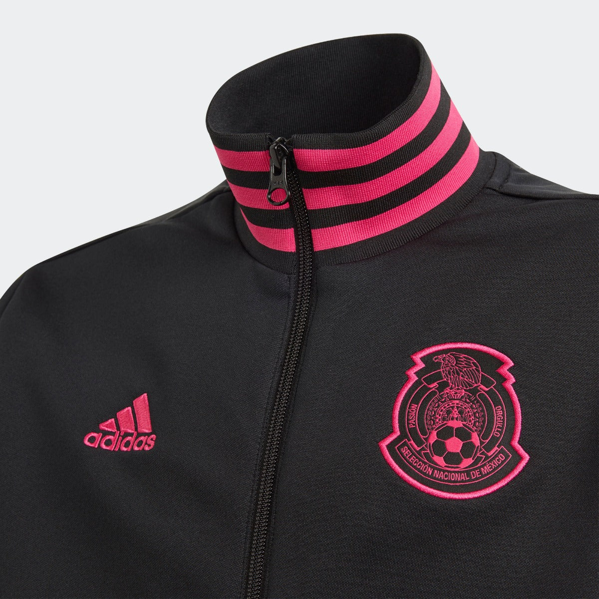 adidas 2020-21 Mexico YOUTH 3-Stripe Track Top - Black-Pink (Detail 1)