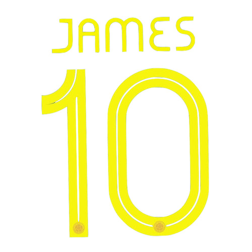 Colombia 2020/21 Away James #10 Jersey Name Set