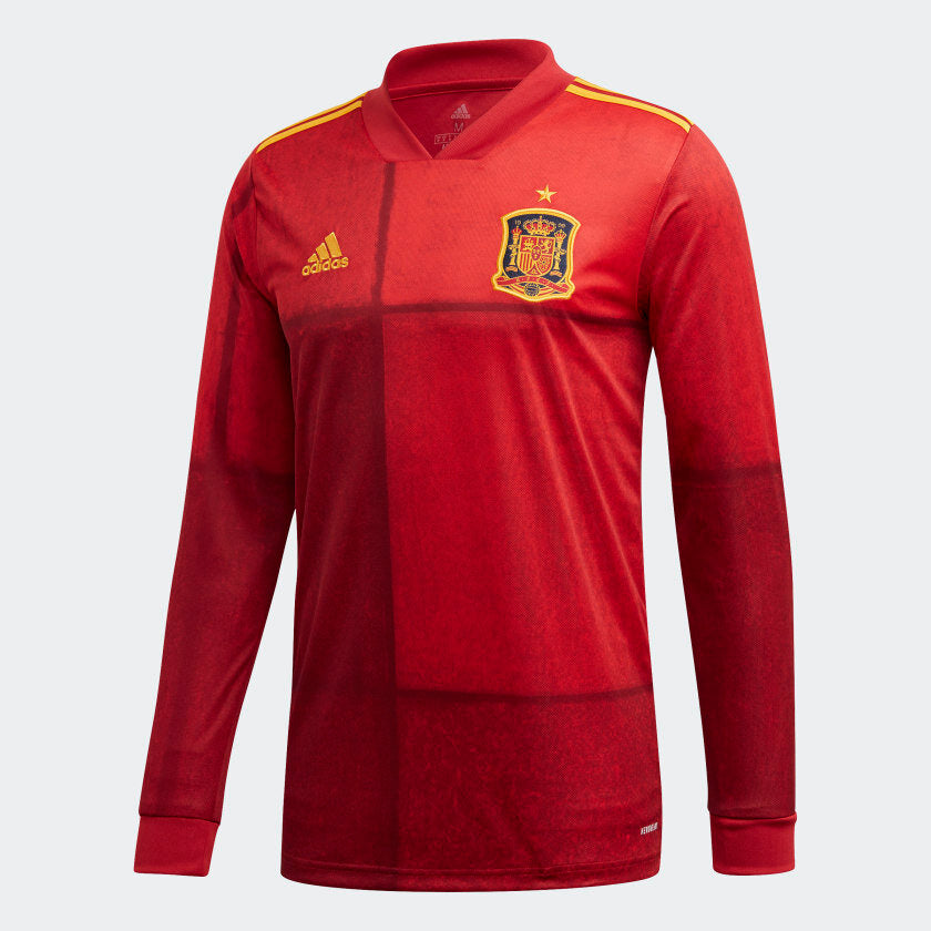 adidas 2020-21 Spain Home Long-Sleeve Jersey - Red-Yellow
