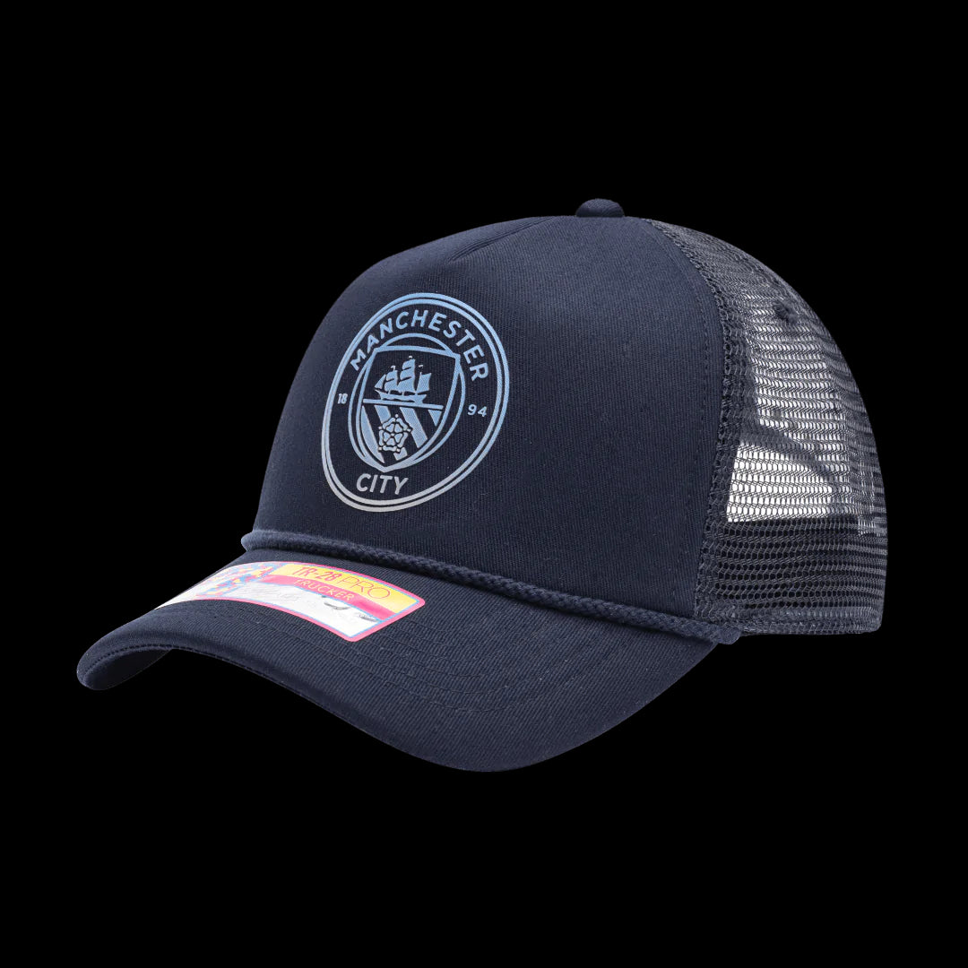 FI Collection Manchester City Atmosphere Trucker Hat - Navy (Diagonal 1)