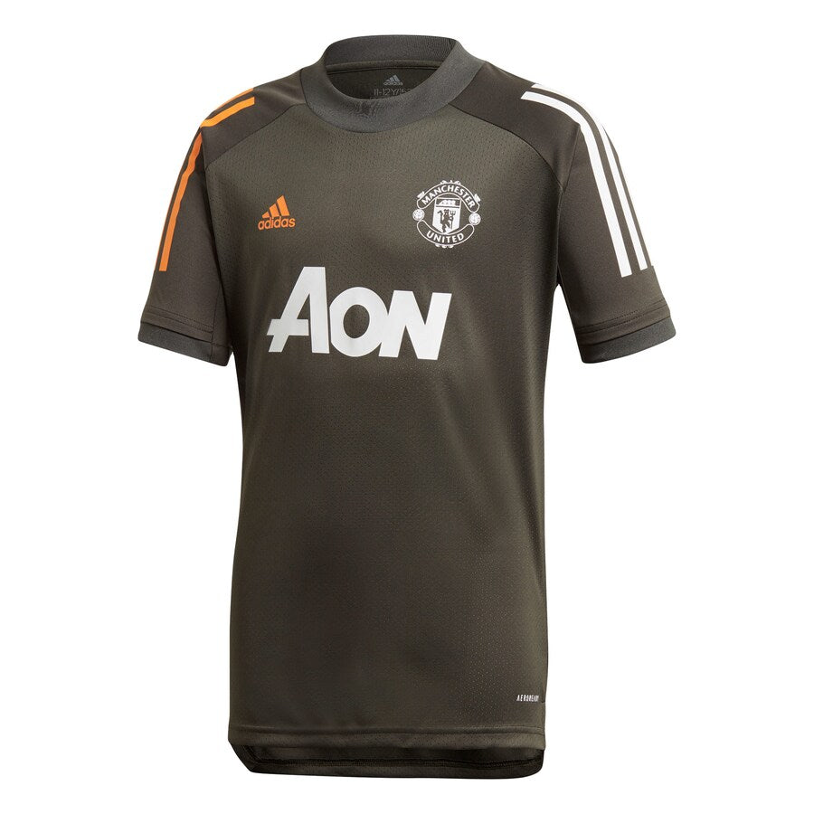 Adidas 2020-21 Manchester United Youth Training Jersey - Olive Green-White