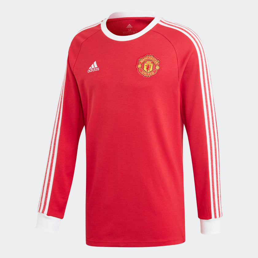 Adidas 2020-21 Manchester United Icons Long-Sleeve Tee - Red-White