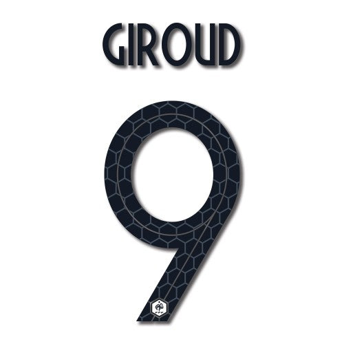France 2018 Away Giroud #9 Jersey Name Set