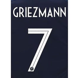 France 2018 Youth Home Griezmann #7 Jersey Name Set