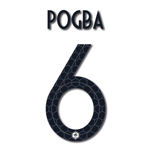 France 2018 Away Pogba #6 Jersey Name Set