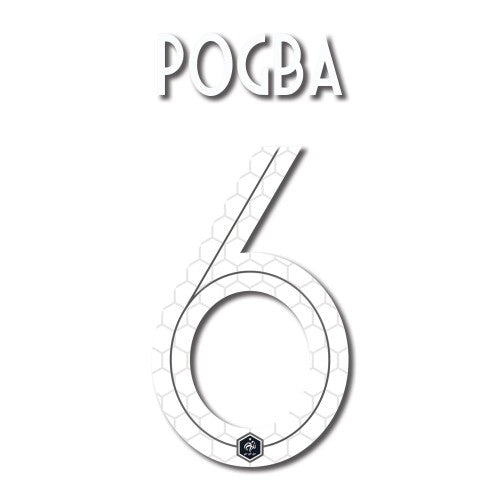 France 2018 Youth Home Pogba #6 Jersey Name Set