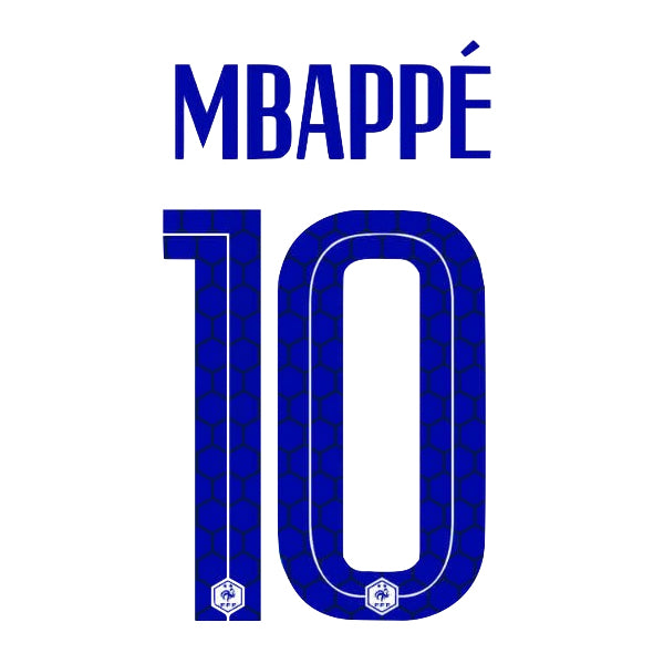 France 2020/21 Away Mbappe #10 Jersey Name Set