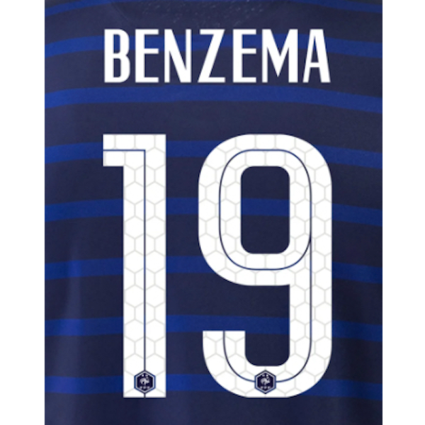 France 2020/21 Home Benzema #19 Jersey Name Set (Main)